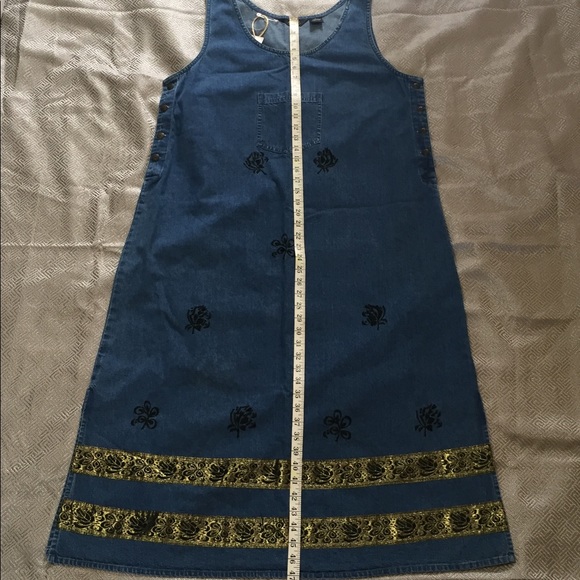 Maxi Length Denim Jumper/Dress / 90’s Vintage - Picture 4 of 9